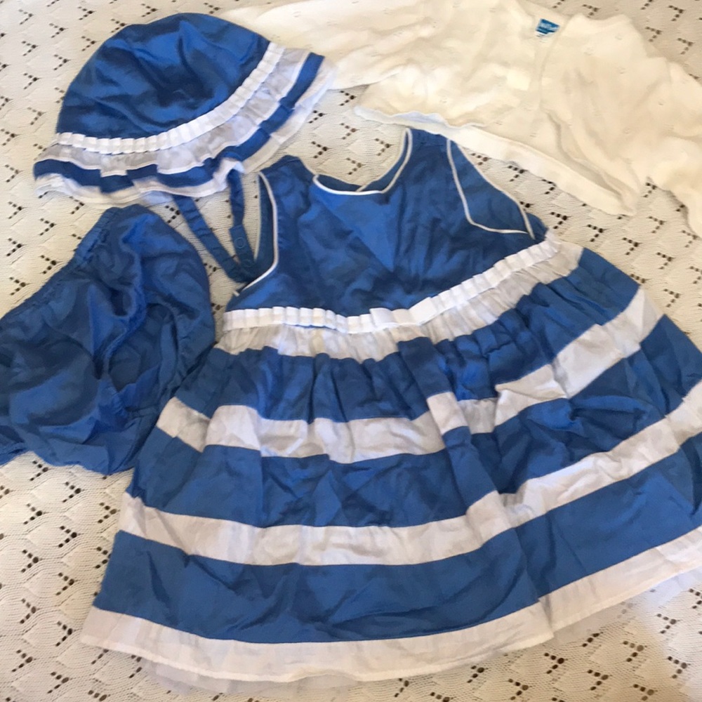 Baby dress with hat and sweater - Picture 1 of 7